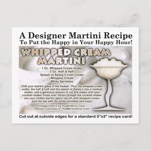 Whipped Cream Martini Recept Briefkaart (Voorkant)