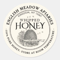 Whipped Honey Label met bewaarinstructies