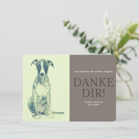 Whippet Bedankkaart (Staand voorkant)