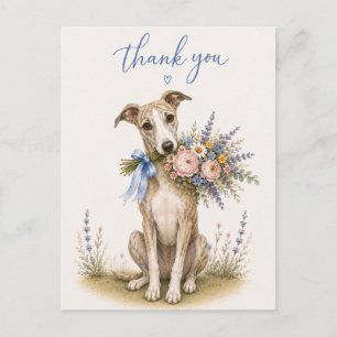 Whippet Bloemenboeket Bedankt Briefkaart