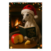 Whippet 'Cheese Tax' kerstkaart wit / crème (Voorkant)