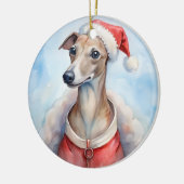Whippet Christmas Ornament - Festive Holiday (Links)
