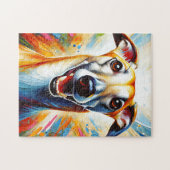 Whippet Dog Acryl Print Hondenliefhebber Gift Legpuzzel (Horizontaal)
