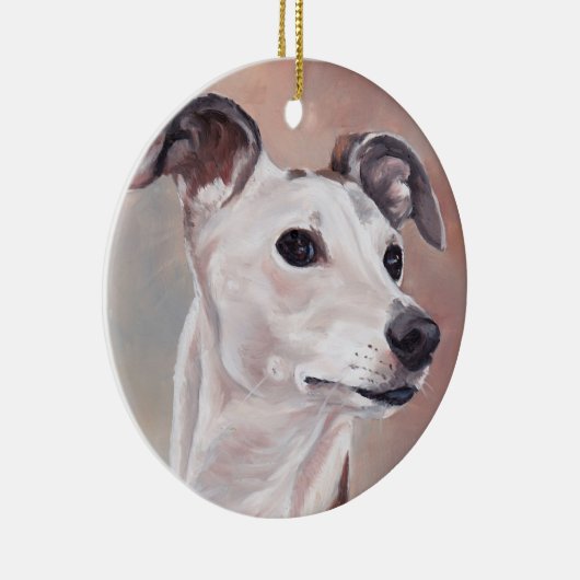 Whippet Dog Art Canine Ornament Round (Rechts)