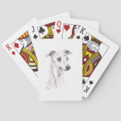Whippet Dog Art Head Profile Ink Spellkaarten Speelkaarten (Achterkant)
