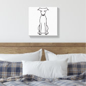 Whippet Dog Cartoon Canvas Afdruk (Insitu (Slaapkamer))