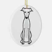 Whippet Dog Cartoon Keramisch Ornament (Rechts)