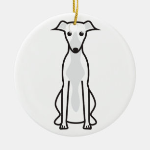 Whippet Dog Cartoon Keramisch Ornament