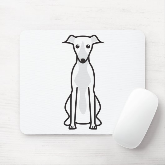 Whippet Dog Cartoon Muismat (Met muis)