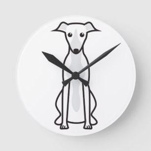 Whippet Dog Cartoon Ronde Klok