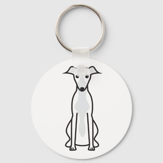 Whippet Dog Cartoon Sleutelhanger (Voorkant)