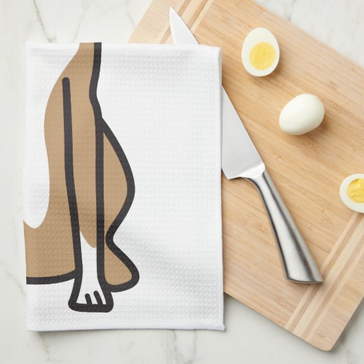 Whippet Dog Cartoon Theedoek (Quarter Fold)