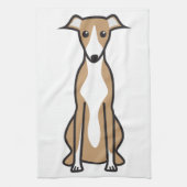 Whippet Dog Cartoon Theedoek (Verticaal)