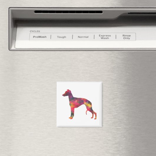 Whippet Dog Geometric Pattern Silhouette Multi Magneet (Insitu (Vaatwasser))