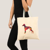 Whippet Dog Geometric Pattern Silhouette Multi Tote Bag (Voorkant (product))
