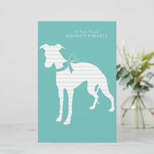 Whippet Dog Puppy Briefpapier (Staand voorkant)