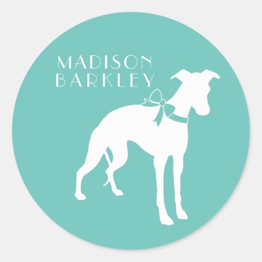 Whippet Dog Puppy Ronde Sticker (Voorkant)