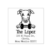 Whippet Dog, retouradres, Rubberstempel (Afrduk)