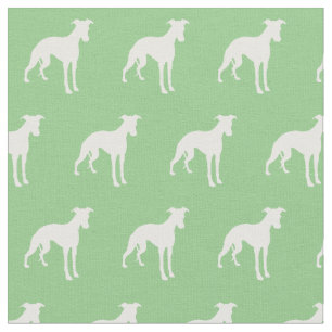 Whippet Dog Silhouette Pet Sage Green Stof