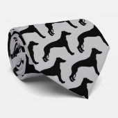 Whippet Dog Silhouette Stropdas (Opgerold)