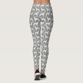 Whippet Dog Silhouettes Pattern Grey and White Leggings (Achterkant)