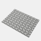 Whippet Dog Silhouettes Pattern Grey Deurmat (Schuin)