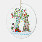Whippet Dog Xmas Tree Lighting | Santa Hat Gift Keramisch Ornament (Links)