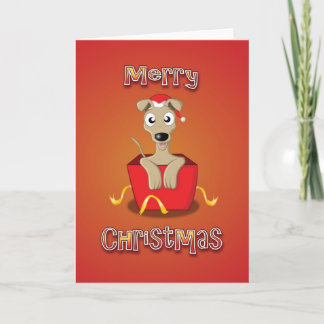 whippet - doos - vrolijke Kerstmis Feestdagen Kaart