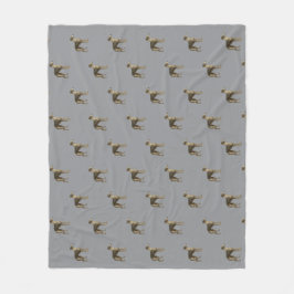 Whippet fleece blanket with grey background deken