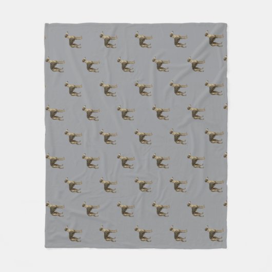 Whippet fleece blanket with grey background deken (Voorkant)
