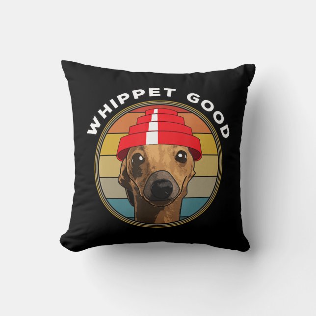 Whippet Good Funny 80s Music Dog Design Kussen (Voorkant)