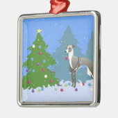 Whippet gris italien Décoration Tre de Noël (Gauche)