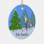 Whippet gris italien Décoration Tre de Noël (Droite)