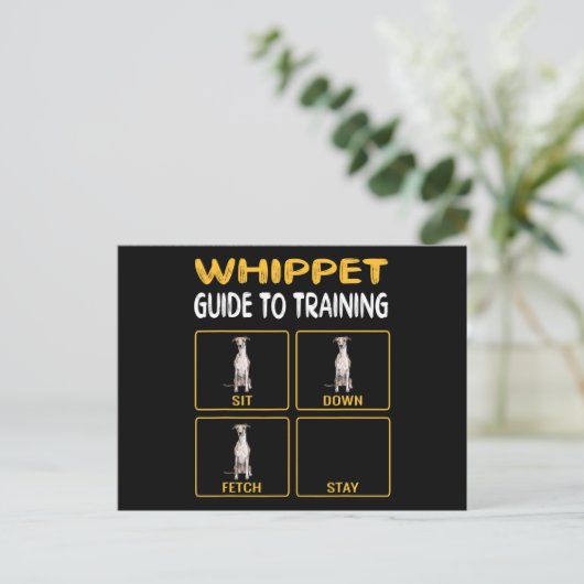 Whippet Guide to training Dog Obedience Aankondigingskaart (Staand voorkant)