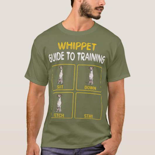 Whippet Guide to training Dog Obedience T-shirt (Voorkant)