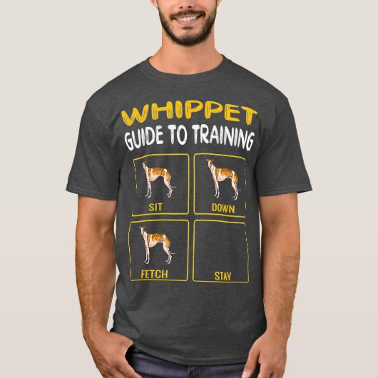 Whippet Guide to training Dog Obedience T-shirt (Voorkant)