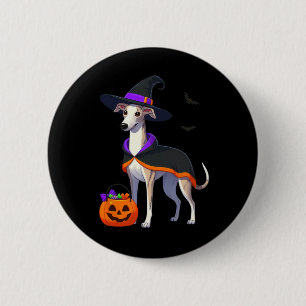 Whippet Halloween Heks Kostuum voor Lover Dog Ronde Button 5,7 Cm