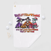 Whippet Halloween Thanksgiving Christmas Oversized Golfhanddoek (Insitu)