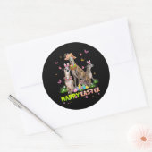 Whippet Happy Easter Bunny Eggs Easter Gift Kinder Ronde Sticker (Envelop)