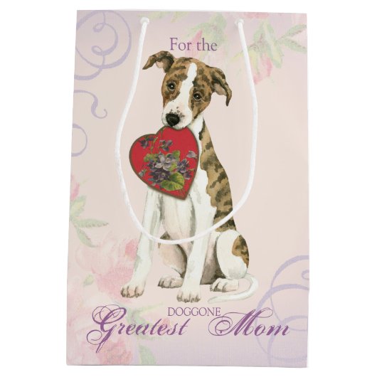 Whippet Heart mama Medium Cadeauzakje (Achterkant)
