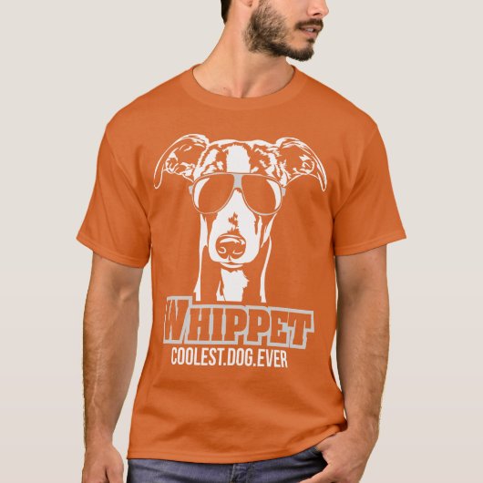 Whippet hond coolste hond ooit hond moeder retro t-shirt (Voorkant)