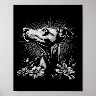 Whippet Hondenliefhebber Retro Style Tattoo _1 Poster