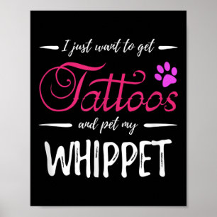 Whippet Hondenliefhebber Tattoo Funny Dog Mom Gift Poster