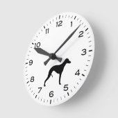 Whippet Hondenras Silhouette Ronde Klok (Hoek)