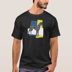 Whippet/Italiaans Greyhound Dog Silhouette Y&B Tri T-shirt
