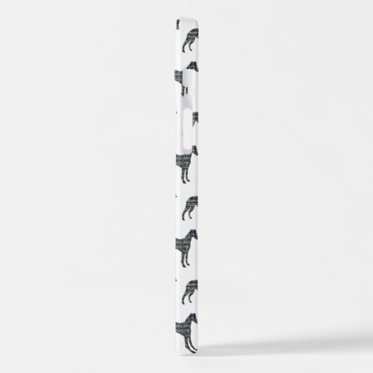 Whippet Italiaanse Greyhound Hond Silhouet Grid Wi iPhone Hoesje (Linkerkant)
