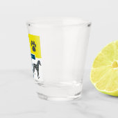 Whippet Italy Greyhound Silhouette Dog & Paw Y&B Shot Glas (Rechts)
