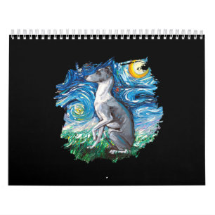 Whippet Italy Greyhound Sterrennacht Dog Art Kalender