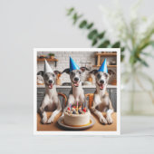 Whippet kaart, Whippet verjaardag, Whippet Kaart (Staand voorkant)