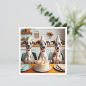 Whippet kaart, Whippet verjaardag, Whippet Kaart (Staand voorkant)